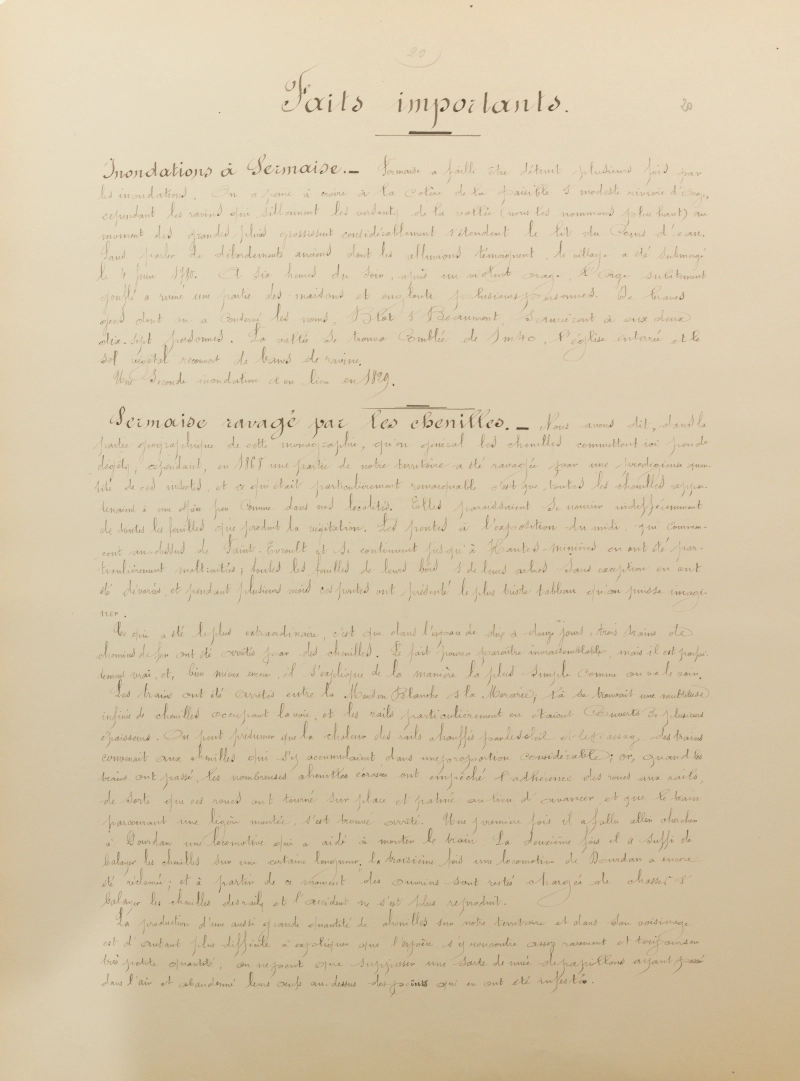 Manuscrit original de Martin Eugène Legrand, feuillet 20/36